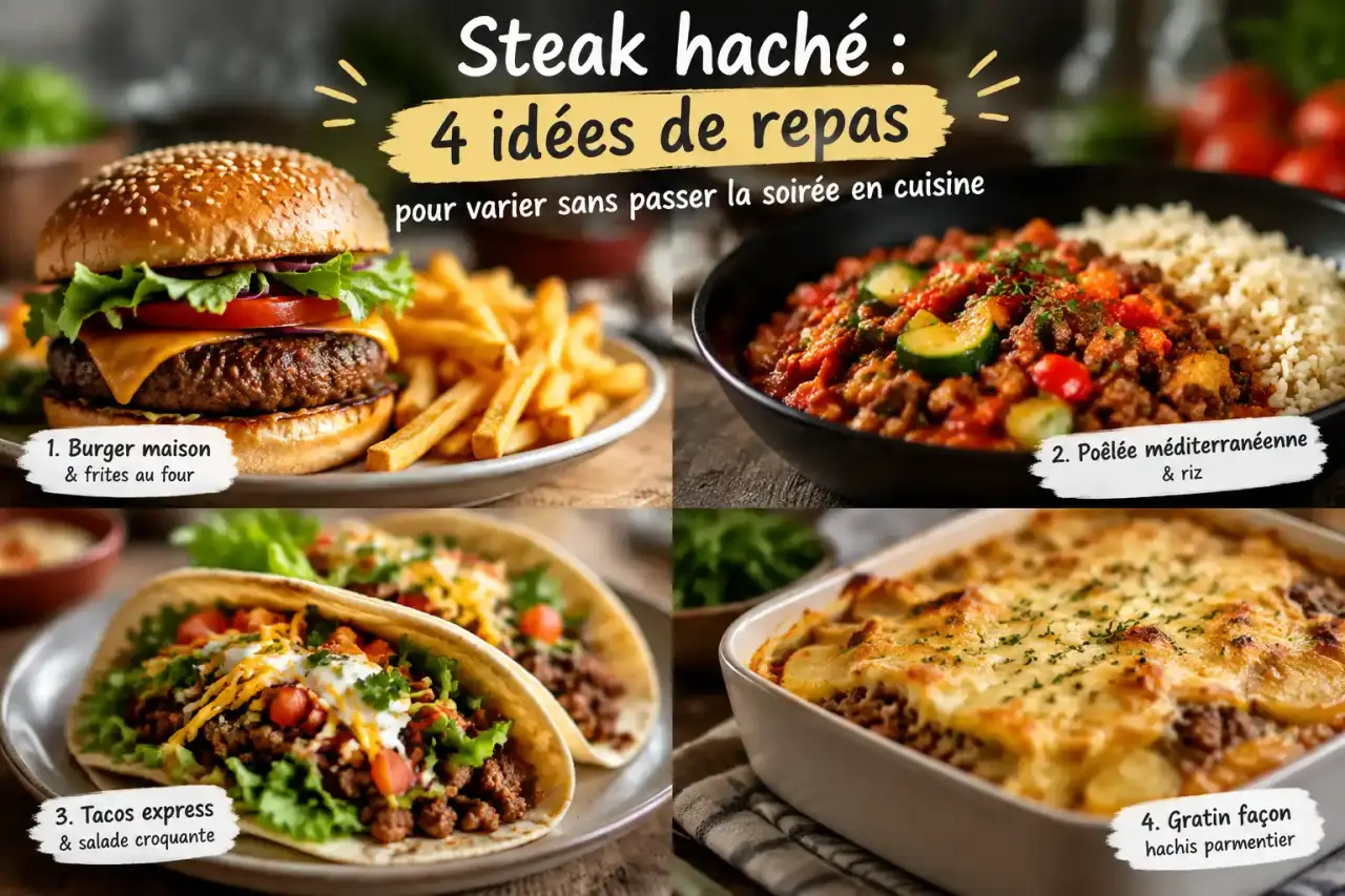 Steak haché : 4 idées de repas pour varier sans passer la soirée en cuisine