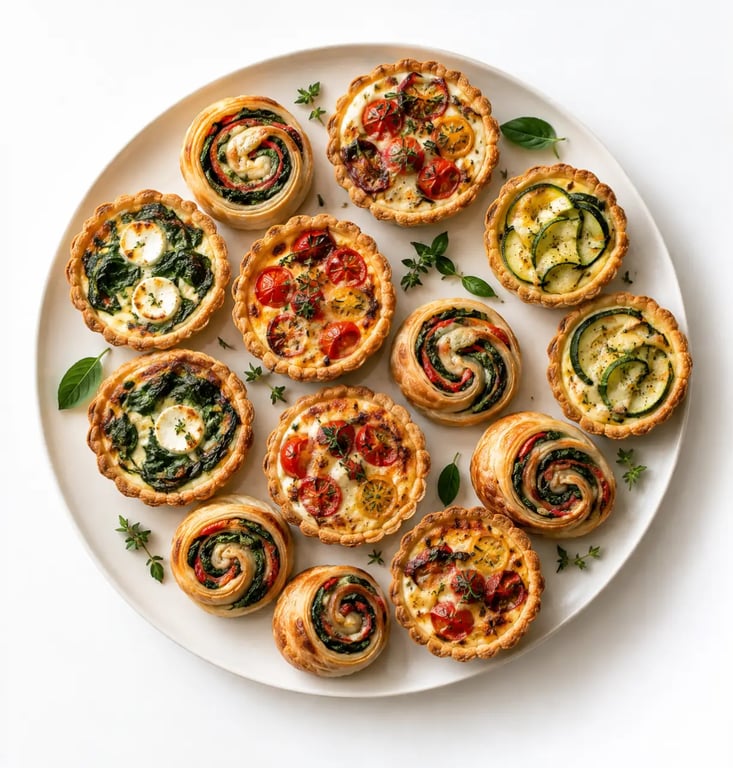 Que faire avec une pâte brisée pour un apéritif : mini-quiches et roulés