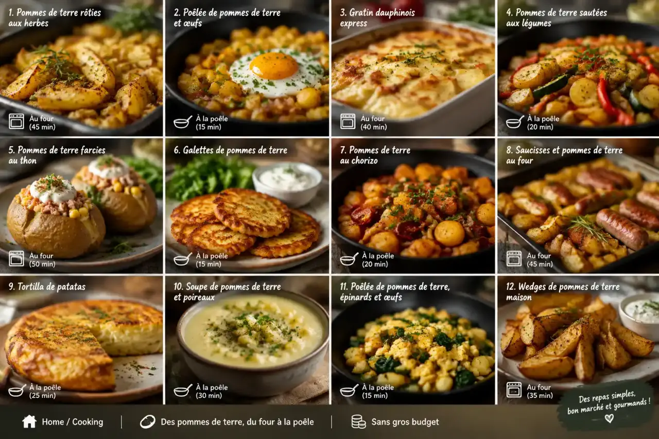 12 idées de repas avec des pommes de terre, du four à la poêle et sans gros budget