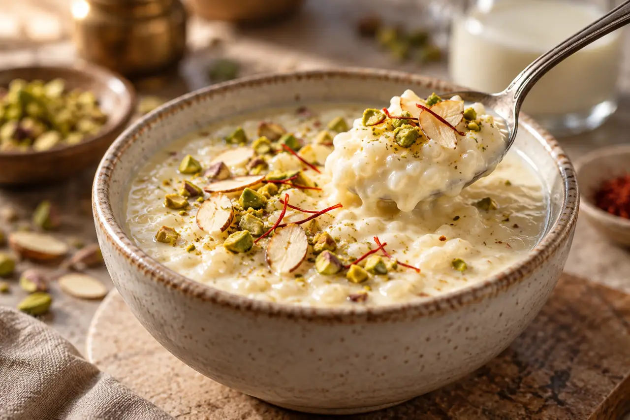 Kheer : une cuisson douce pour garder un riz au lait crémeux