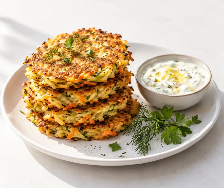 Recettes légumes faciles : galettes dorées de courgette, carotte et pomme de terre